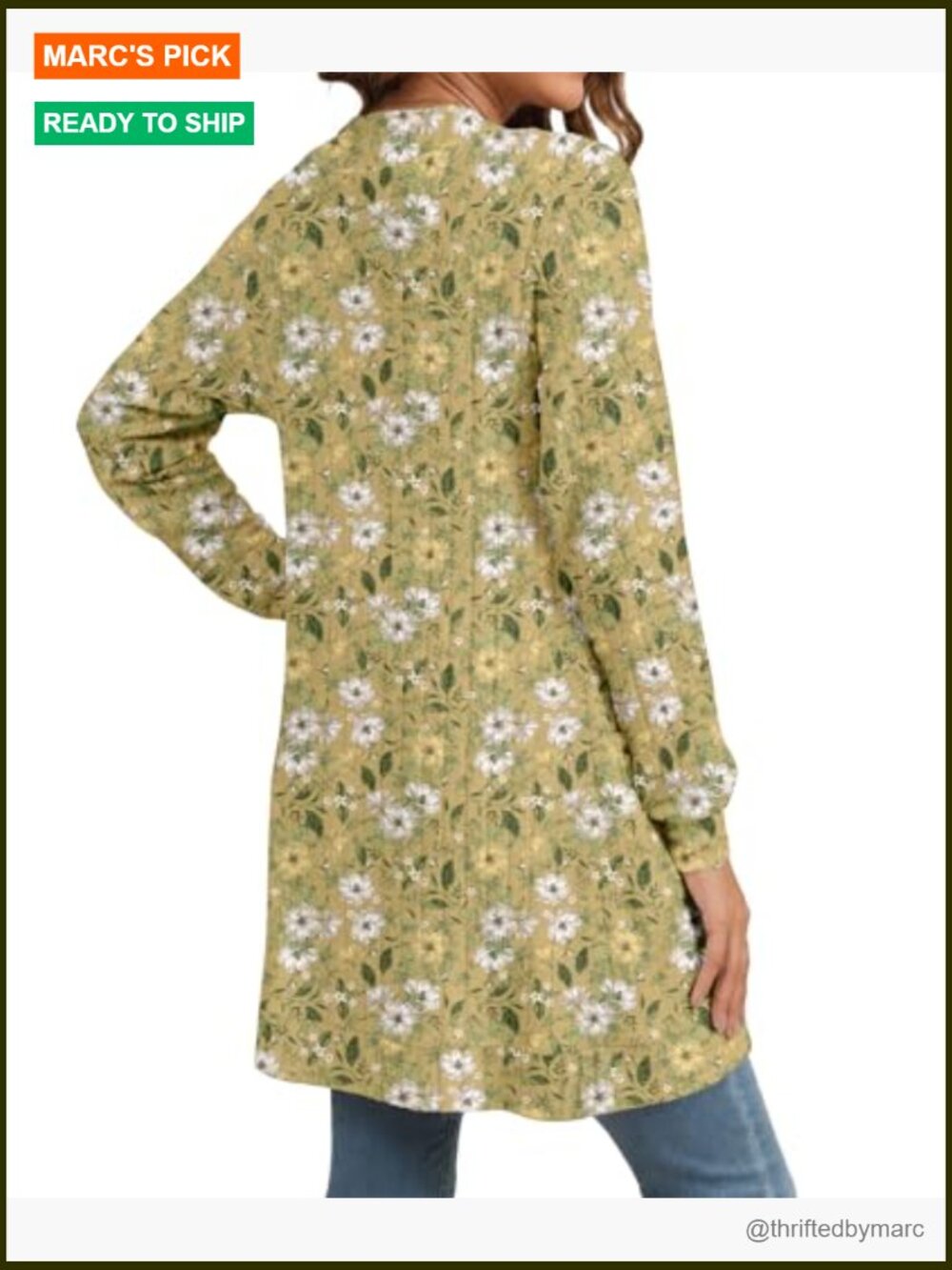 Long Sleeve Open Front Cardigan with Pockets Loose Knit - Picture 5 of 6